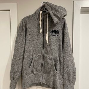 Salt and pepper grey Roots zip up hoodie
